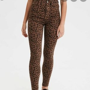 AE leopard print curvy super high wasted jegging